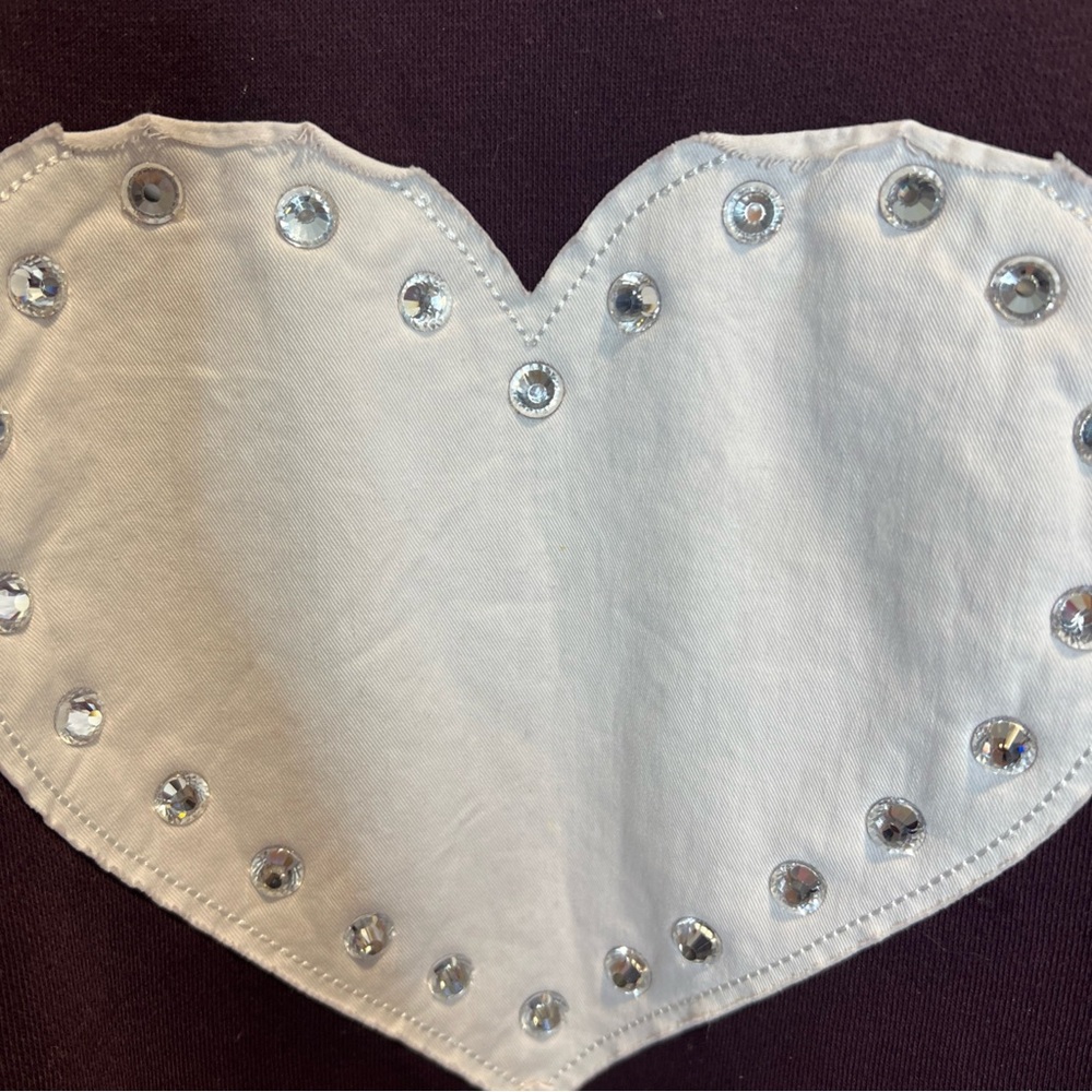 Free People The Laundry Room Heartbrite Jumper Embellished Hearts Sweatshirt S - Picture 5 of 8